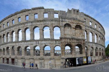 Panorama of Arena in Pula, Croatia